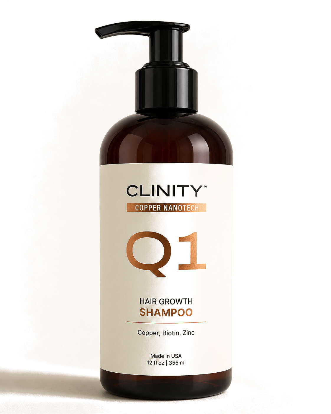 CLINITY Q1 Hair Growth Shampoo bottle by NanoCupper